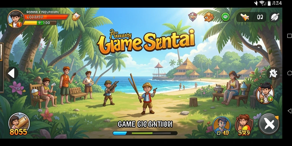 Tampilan gameplay 8055 yang menghibur dan santai.