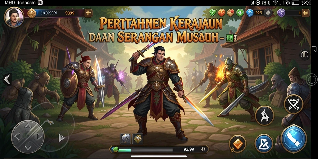 Screenshot gameplay 9399 menampilkan strategi melawan serangan musuh.