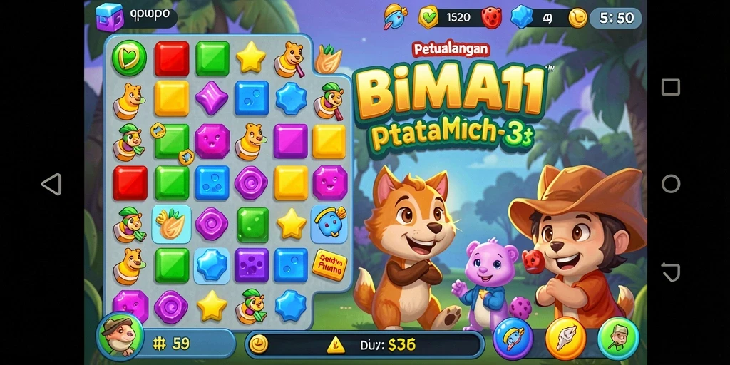 Gameplay BIMA11 yang seru dalam dunia Match-3.