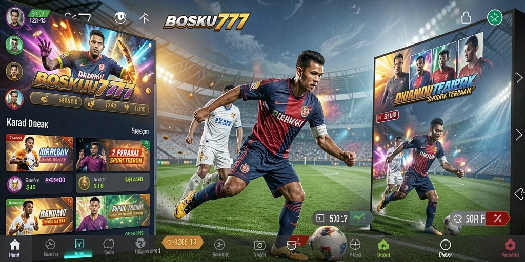Tampilan gameplay menarik dari aplikasi BOSKU777 untuk taruhan olahraga.