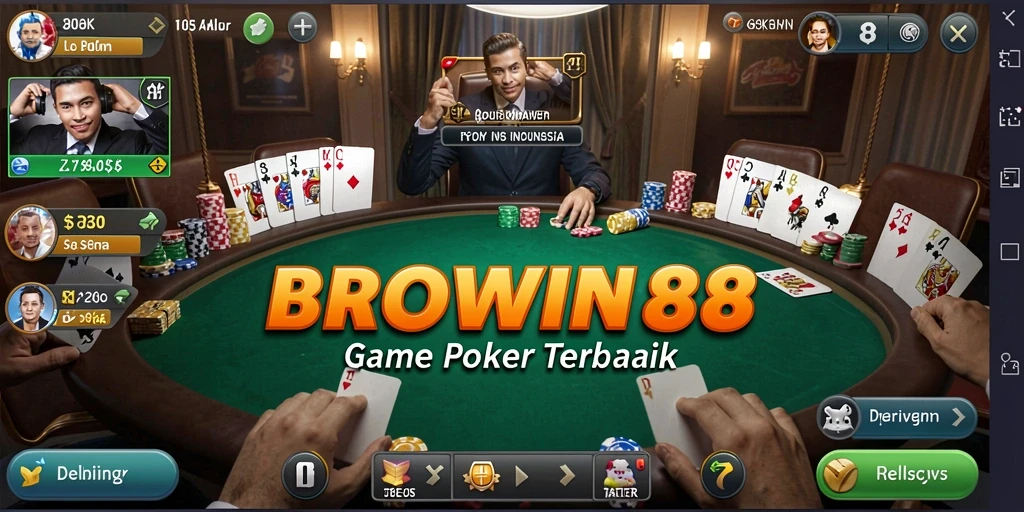 Tangkapan layar gameplay poker di BROWIN88 yang penuh aksi dan keseruan.