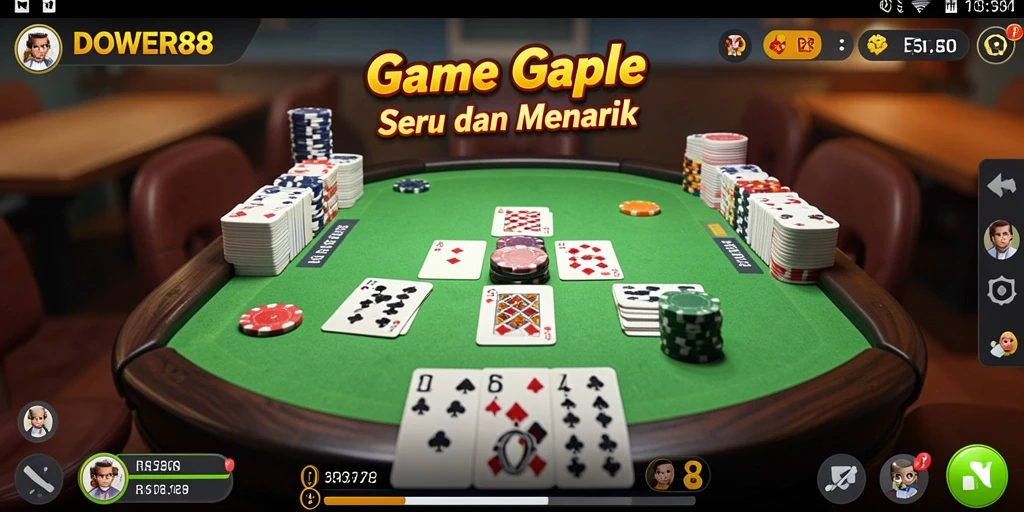 Tangkapan layar gameplay DOWER88 yang menampilkan keseruan Gaple.