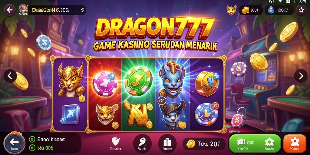Tampilan gameplay seru dalam DRAGON777 menampilkan aksi kasino yang mendebarkan.