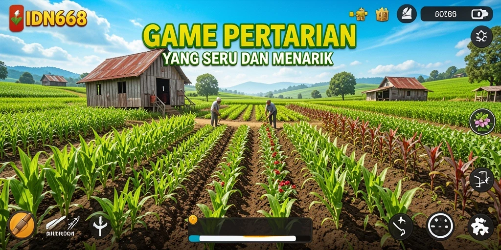 Tampilan gameplay pertanian yang menarik dan penuh warna dari IDN668.