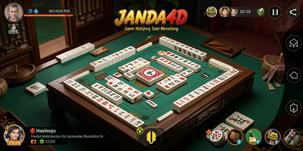 Tangkapan layar gameplay JANDA4D yang menampilkan aksi permainan Mahjong.