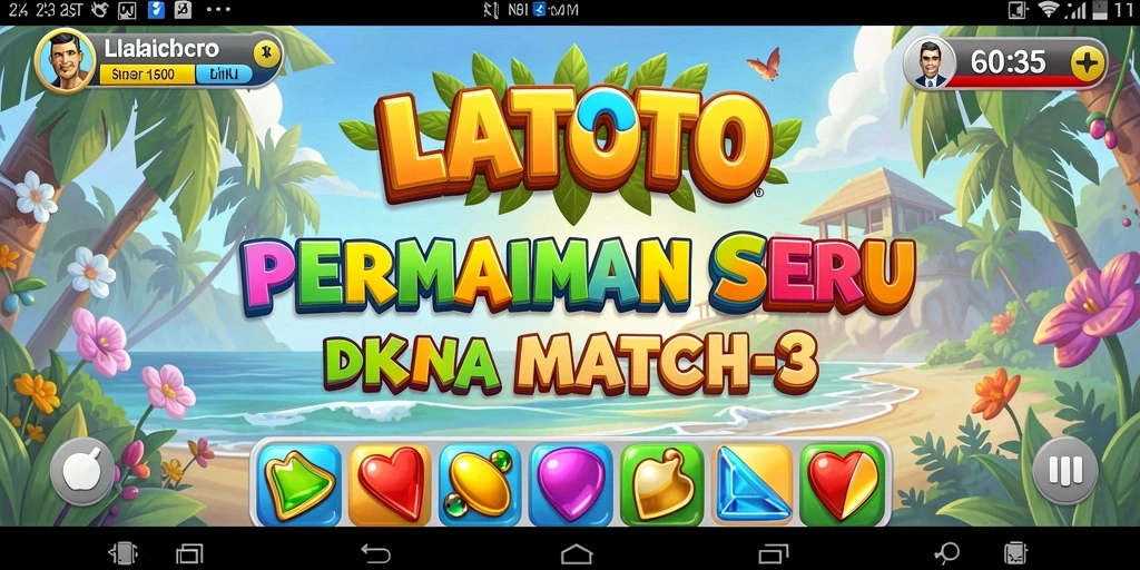 Tampilan gameplay LATOTO yang penuh warna dengan elemen Match-3.