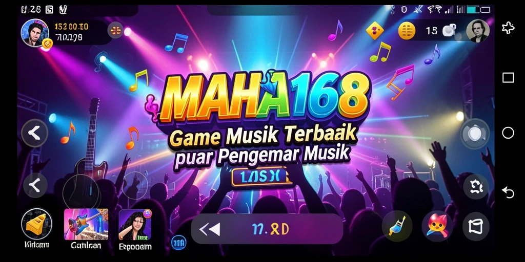 Tampilan gameplay MAHA168 dengan alunan musik yang menyenangkan.