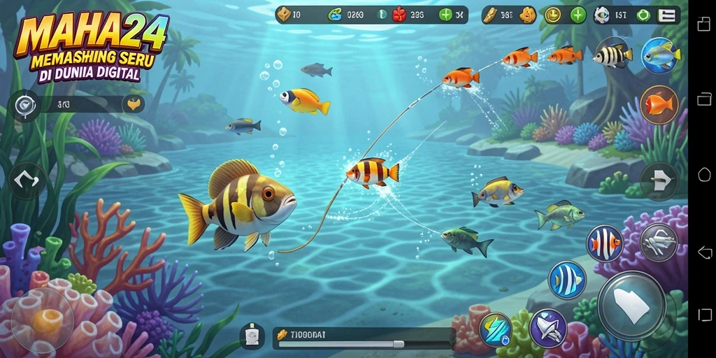 Gameplay seru dalam menangkap berbagai jenis ikan.