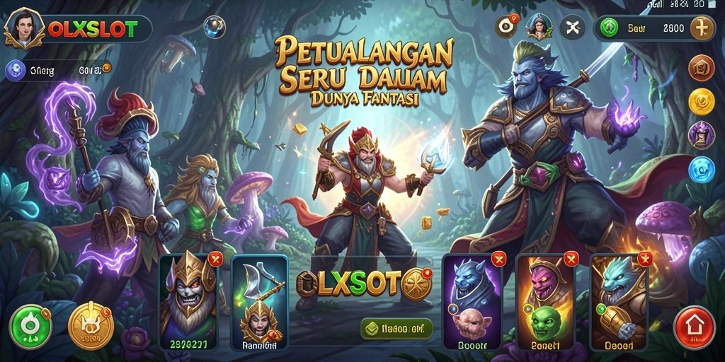 Tangkapan layar gameplay OLXSLOT menampilkan karakter dalam petualangan seru.