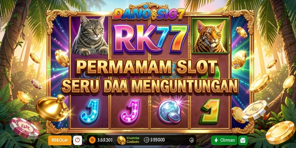 Tampilan gameplay slot RK77 yang seru dan mengasyikkan.