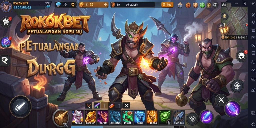 Gameplay ROKOKBET yang mendebarkan dengan pertarungan seru di dunia fantasy.