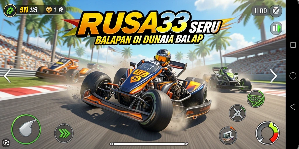 Screenshot RUSA33 menunjukkan momen balapan yang mendebarkan.