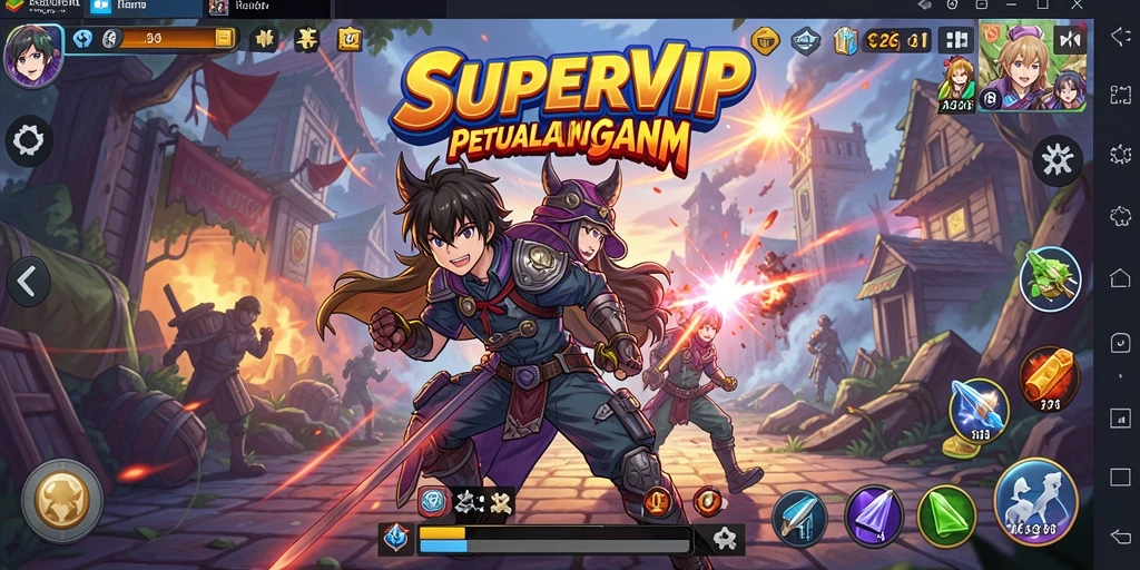 Tampilan gameplay yang menarik dan dinamis dalam SUPERVIP.
