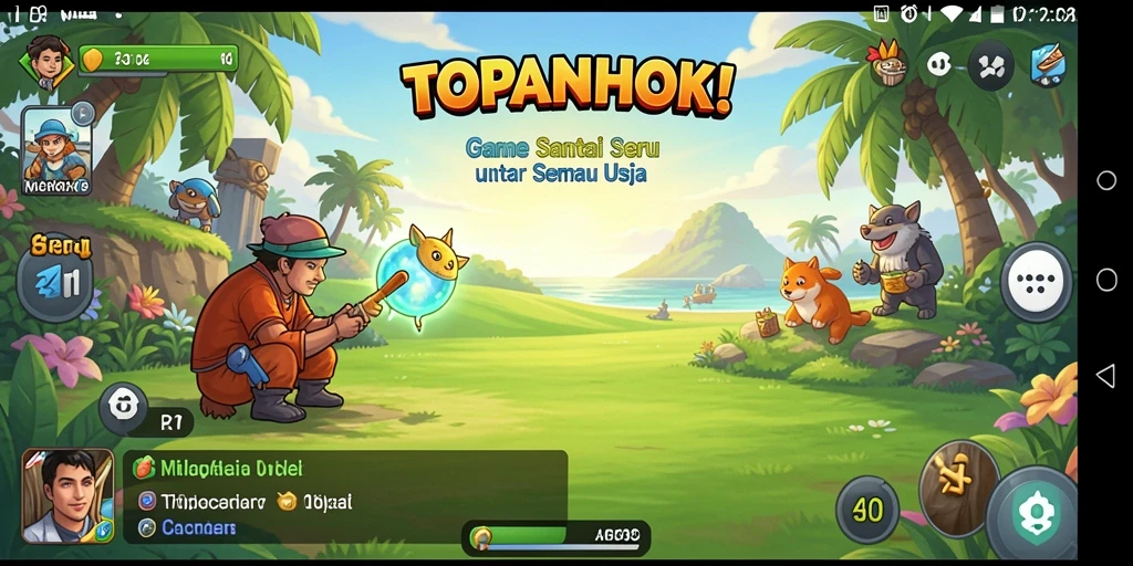 Tampilan gameplay seru dari TOPANHOKI yang penuh warna.