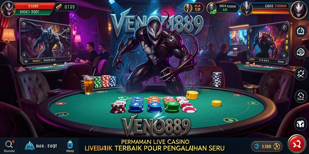 Tampilan gameplay Live Casino yang mendebarkan di VENOM889.